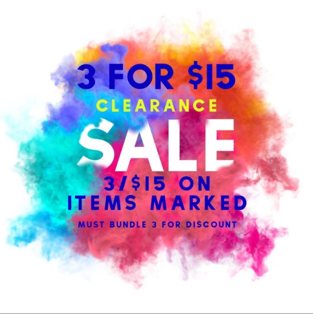3 for $15 Sale